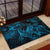 New Zealand Tuatara Rubber Doormat Aotearoa Maori Clematis Flowers - Blue