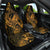 New Zealand Tuatara Car Seat Cover Aotearoa Maori Clematis Flowers - Gold