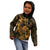 New Zealand Tuatara Kid Hoodie Aotearoa Maori Clematis Flowers - Gold