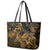 New Zealand Tuatara Leather Tote Bag Aotearoa Maori Clematis Flowers - Gold