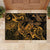 New Zealand Tuatara Rubber Doormat Aotearoa Maori Clematis Flowers - Gold