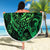 New Zealand Tuatara Beach Blanket Aotearoa Maori Clematis Flowers - Green