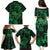 New Zealand Tuatara Family Matching Puletasi and Hawaiian Shirt Aotearoa Maori Clematis Flowers - Green