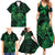 New Zealand Tuatara Family Matching Summer Maxi Dress and Hawaiian Shirt Aotearoa Maori Clematis Flowers - Green