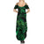 New Zealand Tuatara Family Matching Summer Maxi Dress and Hawaiian Shirt Aotearoa Maori Clematis Flowers - Green