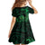 New Zealand Tuatara Kid Short Sleeve Dress Aotearoa Maori Clematis Flowers - Green