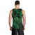 New Zealand Tuatara Men Tank Top Aotearoa Maori Clematis Flowers - Green