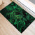 New Zealand Tuatara Rubber Doormat Aotearoa Maori Clematis Flowers - Green