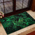 New Zealand Tuatara Rubber Doormat Aotearoa Maori Clematis Flowers - Green