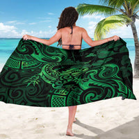 New Zealand Tuatara Sarong Aotearoa Maori Clematis Flowers - Green LT14 - Polynesian Pride