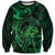 New Zealand Tuatara Sweatshirt Aotearoa Maori Clematis Flowers - Green