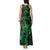 New Zealand Tuatara Tank Maxi Dress Aotearoa Maori Clematis Flowers - Green