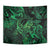 New Zealand Tuatara Tapestry Aotearoa Maori Clematis Flowers - Green