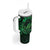 New Zealand Tuatara Tumbler With Handle Aotearoa Maori Clematis Flowers - Green