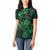 New Zealand Tuatara Women Polo Shirt Aotearoa Maori Clematis Flowers - Green