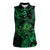 New Zealand Tuatara Women Sleeveless Polo Shirt Aotearoa Maori Clematis Flowers - Green