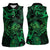 New Zealand Tuatara Women Sleeveless Polo Shirt Aotearoa Maori Clematis Flowers - Green