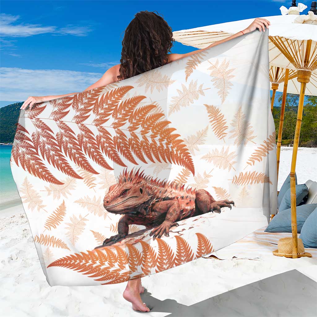Red New Zealand Tuatara Sarong Aotearoa Sphenodon Punctatus Silver Fern LT14 One Size 44 x 66 inches Red - Polynesian Pride