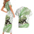 Green New Zealand Tuatara Couples Matching Short Sleeve Bodycon Dress and Hawaiian Shirt Aotearoa Sphenodon Punctatus Silver Fern