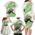 Green New Zealand Tuatara Family Matching Long Sleeve Bodycon Dress and Hawaiian Shirt Aotearoa Sphenodon Punctatus Silver Fern