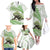 Green New Zealand Tuatara Family Matching Off The Shoulder Long Sleeve Dress and Hawaiian Shirt Aotearoa Sphenodon Punctatus Silver Fern