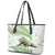 Green New Zealand Tuatara Leather Tote Bag Aotearoa Sphenodon Punctatus Silver Fern