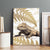 Gold New Zealand Tuatara Canvas Wall Art Aotearoa Sphenodon Punctatus Silver Fern