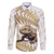 Gold New Zealand Tuatara Family Matching Long Sleeve Bodycon Dress and Hawaiian Shirt Aotearoa Sphenodon Punctatus Silver Fern