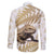 Gold New Zealand Tuatara Family Matching Long Sleeve Bodycon Dress and Hawaiian Shirt Aotearoa Sphenodon Punctatus Silver Fern