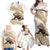 Gold New Zealand Tuatara Family Matching Off Shoulder Maxi Dress and Hawaiian Shirt Aotearoa Sphenodon Punctatus Silver Fern