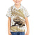 Gold New Zealand Tuatara Family Matching Off Shoulder Maxi Dress and Hawaiian Shirt Aotearoa Sphenodon Punctatus Silver Fern