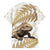 Gold New Zealand Tuatara Family Matching Off Shoulder Short Dress and Hawaiian Shirt Aotearoa Sphenodon Punctatus Silver Fern