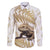 Gold New Zealand Tuatara Family Matching Off Shoulder Short Dress and Hawaiian Shirt Aotearoa Sphenodon Punctatus Silver Fern