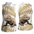 Gold New Zealand Tuatara Women Sleeveless Polo Shirt Aotearoa Sphenodon Punctatus Silver Fern