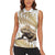 Gold New Zealand Tuatara Women Sleeveless Polo Shirt Aotearoa Sphenodon Punctatus Silver Fern