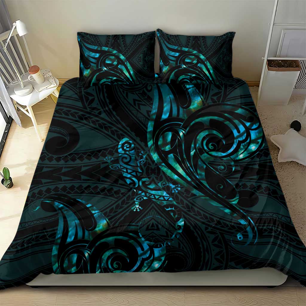New Zealand Skink Bedding Set Aotearoa Maori Mix Paua Shell LT14 - Polynesian Pride
