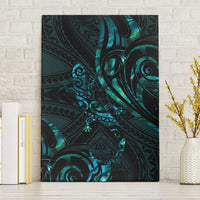 New Zealand Skink Canvas Wall Art Aotearoa Maori Mix Paua Shell LT14 Without Frame Blue - Polynesian Pride