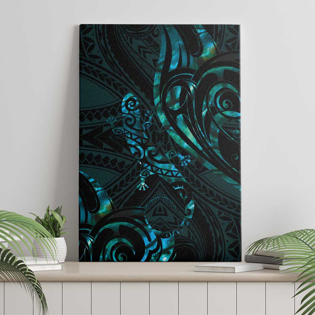 New Zealand Skink Canvas Wall Art Aotearoa Maori Mix Paua Shell LT14 - Polynesian Pride