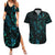 New Zealand Skink Couples Matching Summer Maxi Dress and Hawaiian Shirt Aotearoa Maori Mix Paua Shell