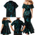 New Zealand Skink Family Matching Mermaid Dress and Hawaiian Shirt Aotearoa Maori Mix Paua Shell