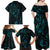 New Zealand Skink Family Matching Off Shoulder Maxi Dress and Hawaiian Shirt Aotearoa Maori Mix Paua Shell