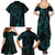 New Zealand Skink Family Matching Summer Maxi Dress and Hawaiian Shirt Aotearoa Maori Mix Paua Shell