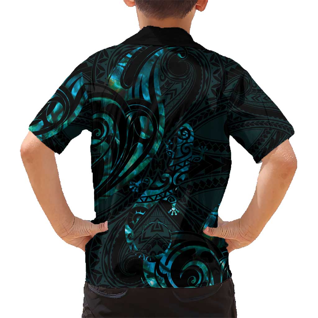 New Zealand Skink Hawaiian Shirt Aotearoa Maori Mix Paua Shell LT14 - Polynesian Pride