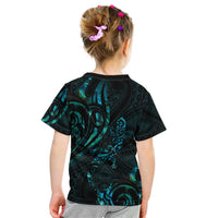 New Zealand Skink Kid T Shirt Aotearoa Maori Mix Paua Shell LT14 - Polynesian Pride