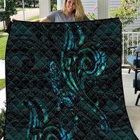 New Zealand Skink Quilt Aotearoa Maori Mix Paua Shell LT14 Blue - Polynesian Pride