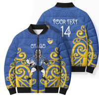 Otago Custom Rugby New Zealand Bomber Puffer Jacket Aotearoa Maori Pukana Tiki Mascot LT14 - Polynesian Pride