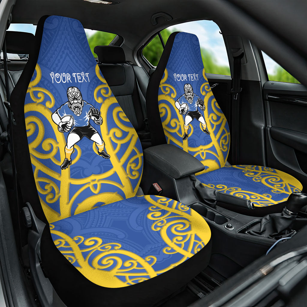 Otago Custom Rugby New Zealand Car Seat Cover Aotearoa Maori Pukana Tiki Mascot