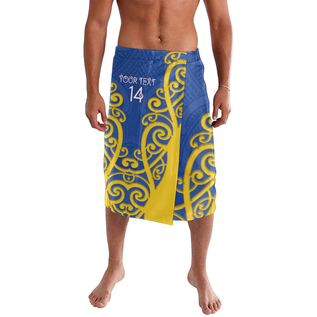 Otago Custom Rugby New Zealand Lavalava Aotearoa Maori Pukana Tiki Mascot LT14 Blue - Polynesian Pride