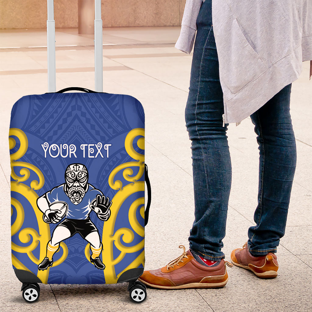 Otago Custom Rugby New Zealand Luggage Cover Aotearoa Maori Pukana Tiki Mascot