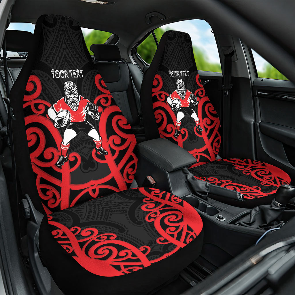 Counties Manukau Custom Rugby New Zealand Car Seat Cover Aotearoa Maori Pukana Tiki Mascot